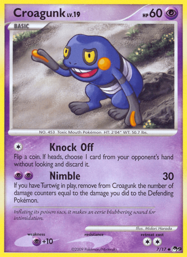 Carta Croagunk 7/17 do set POP Series 9 — Pokémon TCG | Bynx