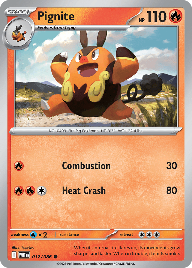 Carta Pignite 12/86 do set White Flare — Pokémon TCG | Bynx