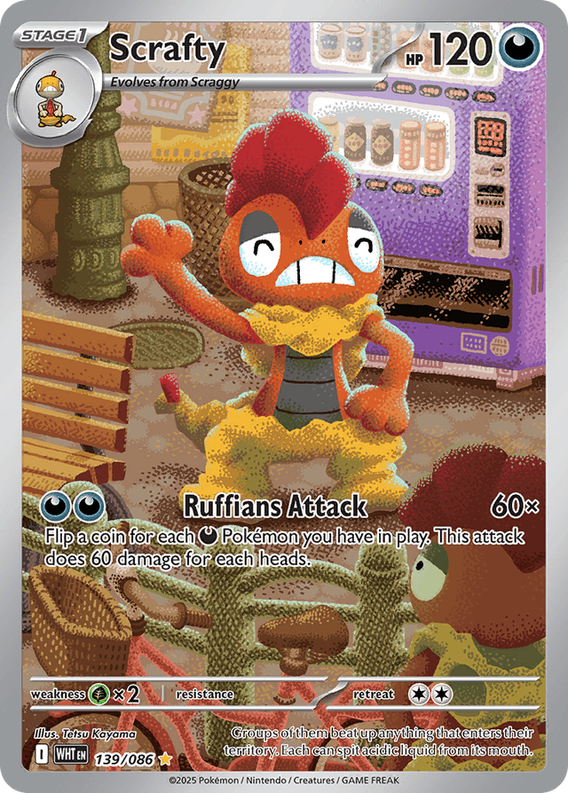 Carta Scrafty 139/86 do set White Flare — Pokémon TCG | Bynx