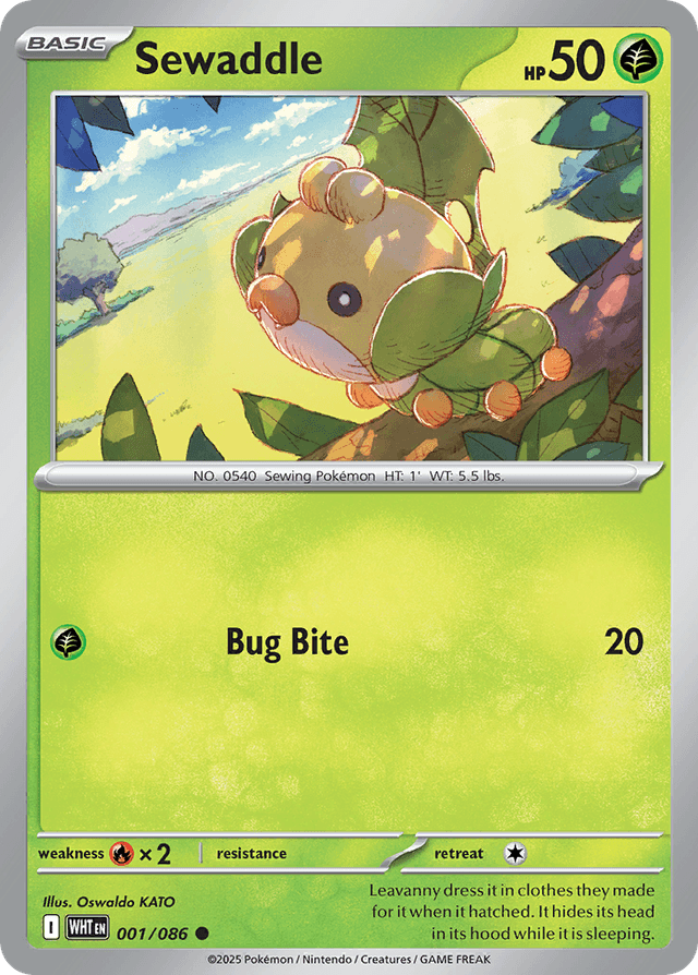 Carta Sewaddle 1/86 do set White Flare — Pokémon TCG | Bynx