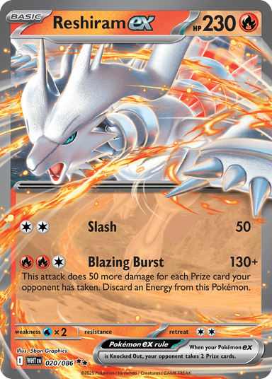 Carta Reshiram ex 20/86 do set White Flare — Pokémon TCG | Bynx