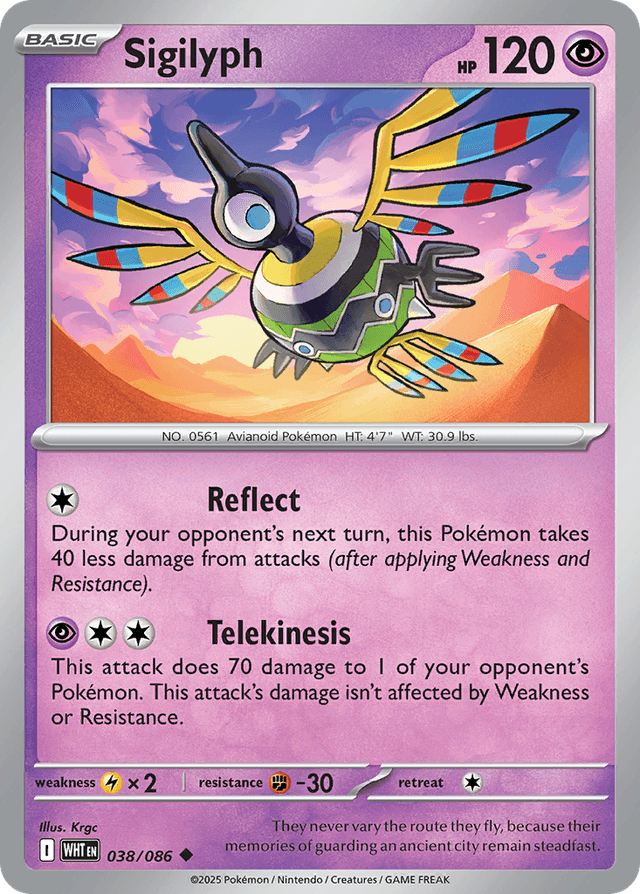 Carta Sigilyph 38/86 do set White Flare — Pokémon TCG | Bynx