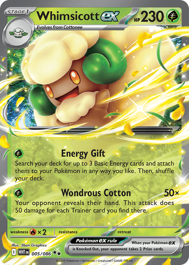 Carta Whimsicott ex 5/86 do set White Flare — Pokémon TCG | Bynx