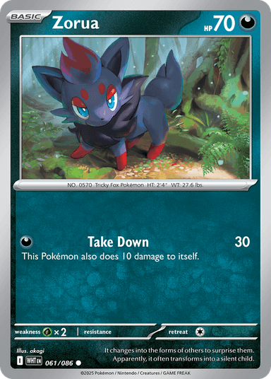 Carta Zorua 61/86 do set White Flare — Pokémon TCG | Bynx