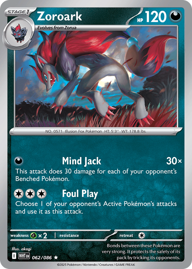 Carta Zoroark 62/86 do set White Flare — Pokémon TCG | Bynx
