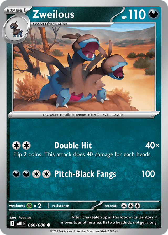 Carta Zweilous 66/86 do set White Flare — Pokémon TCG | Bynx