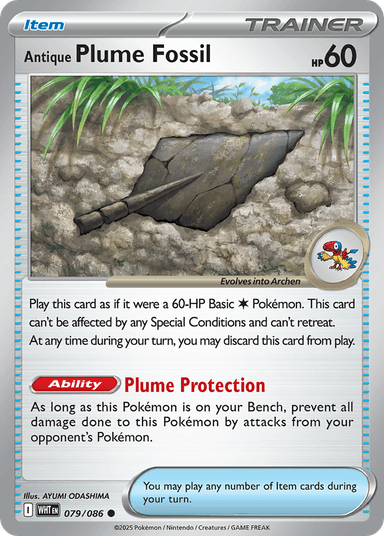 Carta Antique Plume Fossil 79/86 do set White Flare — Pokémon TCG | Bynx