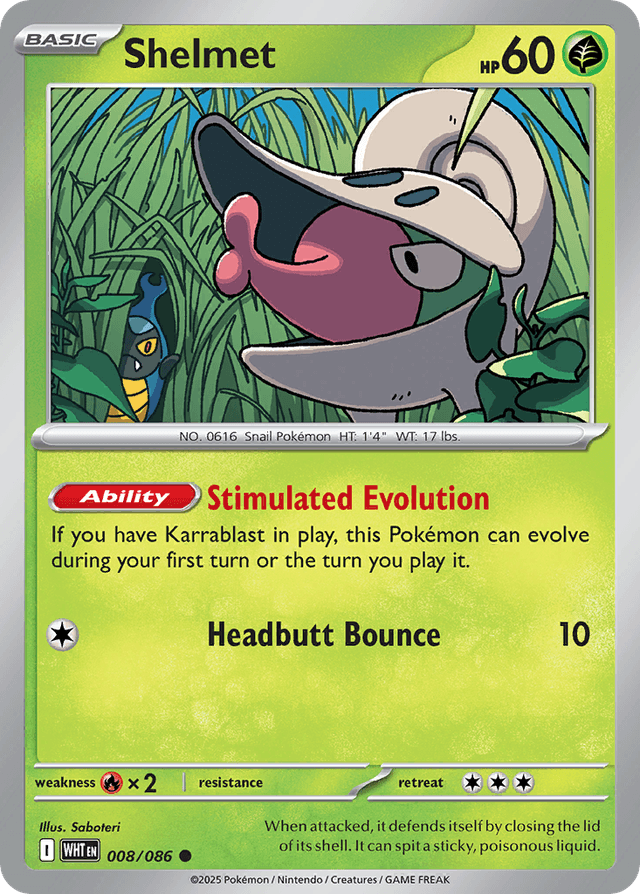 Carta Shelmet 8/86 do set White Flare — Pokémon TCG | Bynx
