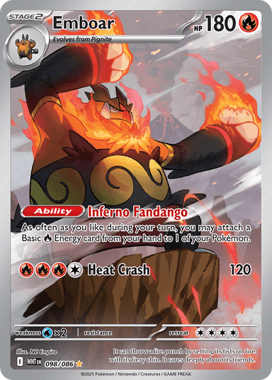 Carta Emboar 98/86 do set White Flare — Pokémon TCG | Bynx