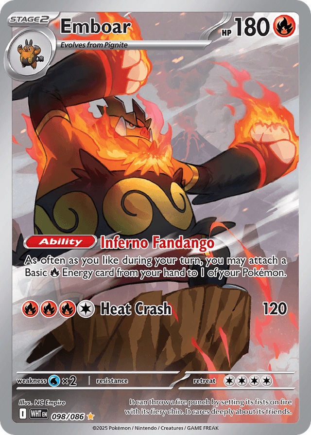 Carta Emboar 98/86 do set White Flare — Pokémon TCG | Bynx