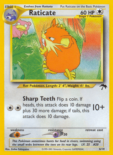 Carta Raticate 6/18 do set Southern Islands — Pokémon TCG | Bynx