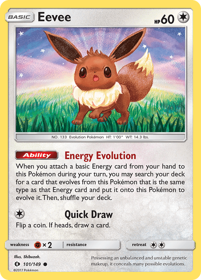 Carta Eevee 101/149 do set Sun & Moon — Pokémon TCG | Bynx