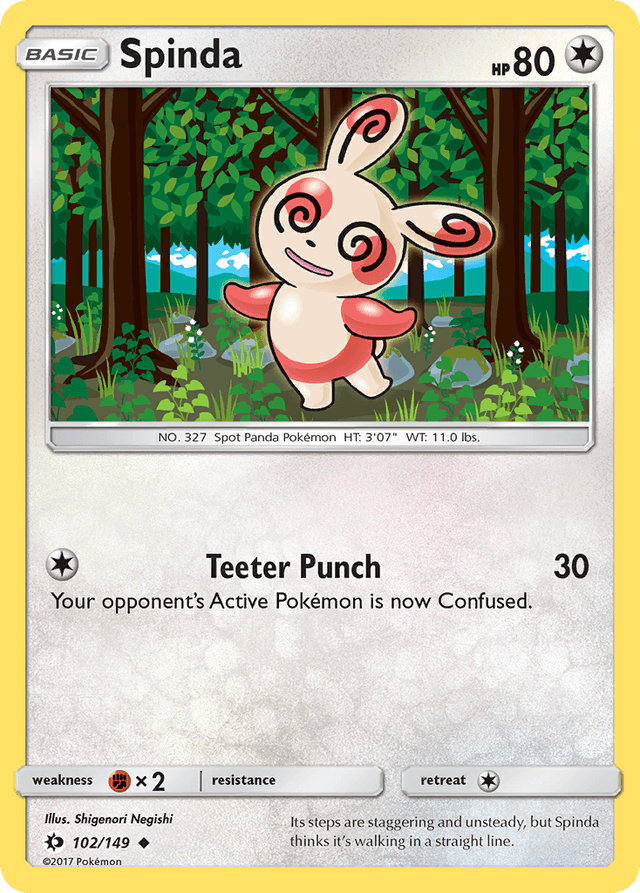 Carta Spinda 102/149 do set Sun & Moon — Pokémon TCG | Bynx