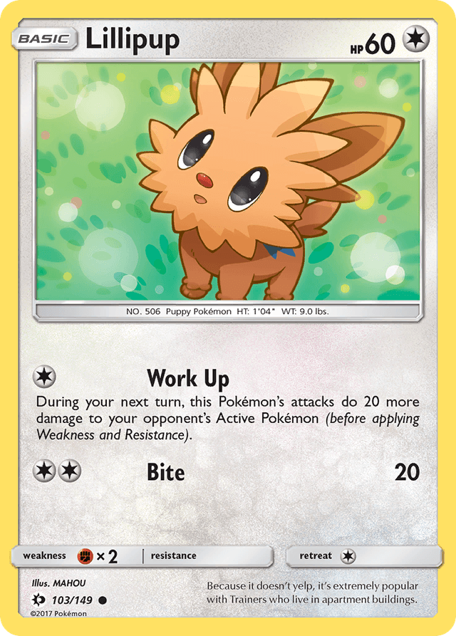 Carta Lillipup 103/149 do set Sun & Moon — Pokémon TCG | Bynx