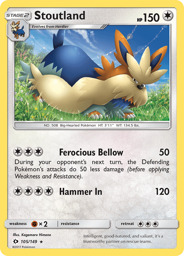 Carta Stoutland 105/149 do set Sun & Moon — Pokémon TCG | Bynx