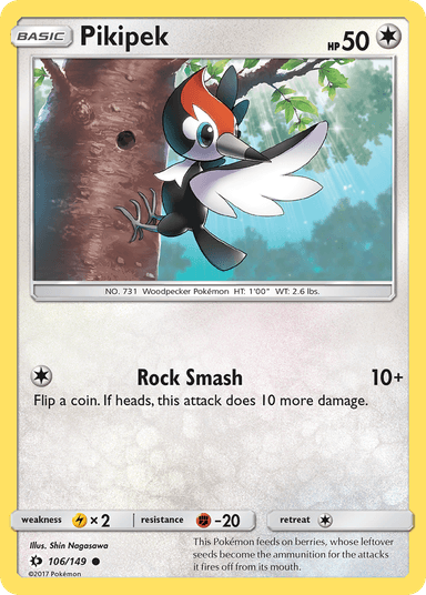 Carta Pikipek 106/149 do set Sun & Moon — Pokémon TCG | Bynx