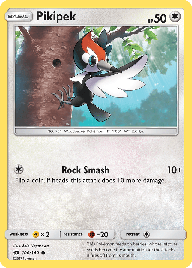 Carta Pikipek 106/149 do set Sun & Moon — Pokémon TCG | Bynx