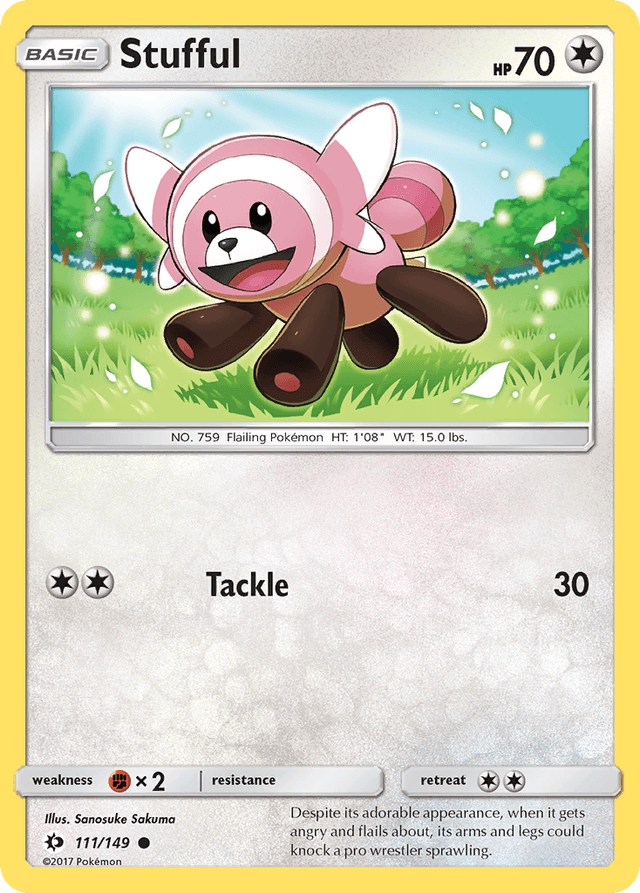 Carta Stufful 111/149 do set Sun & Moon — Pokémon TCG | Bynx