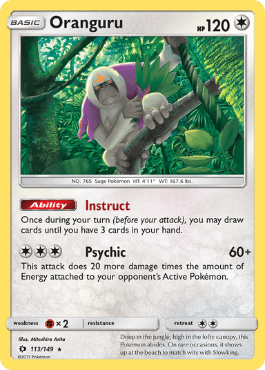 Carta Oranguru 113/149 do set Sun & Moon — Pokémon TCG | Bynx