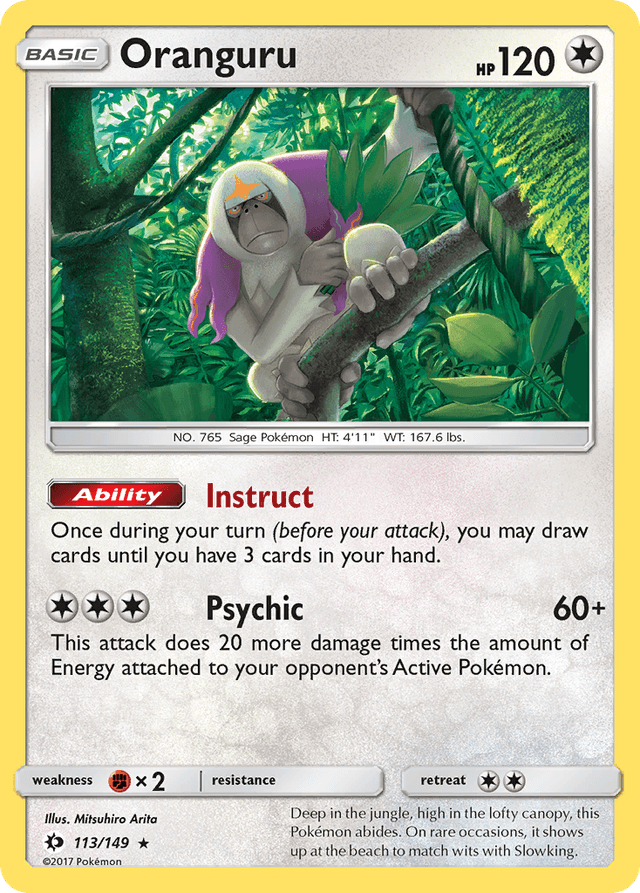 Carta Oranguru 113/149 do set Sun & Moon — Pokémon TCG | Bynx