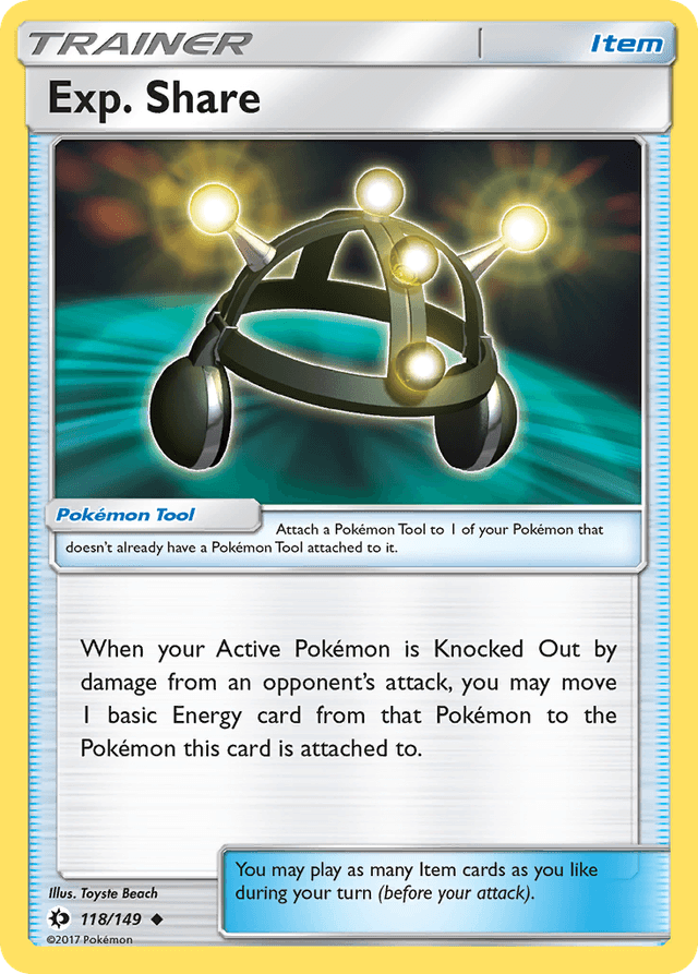 Carta Exp. Share 118/149 do set Sun & Moon — Pokémon TCG | Bynx