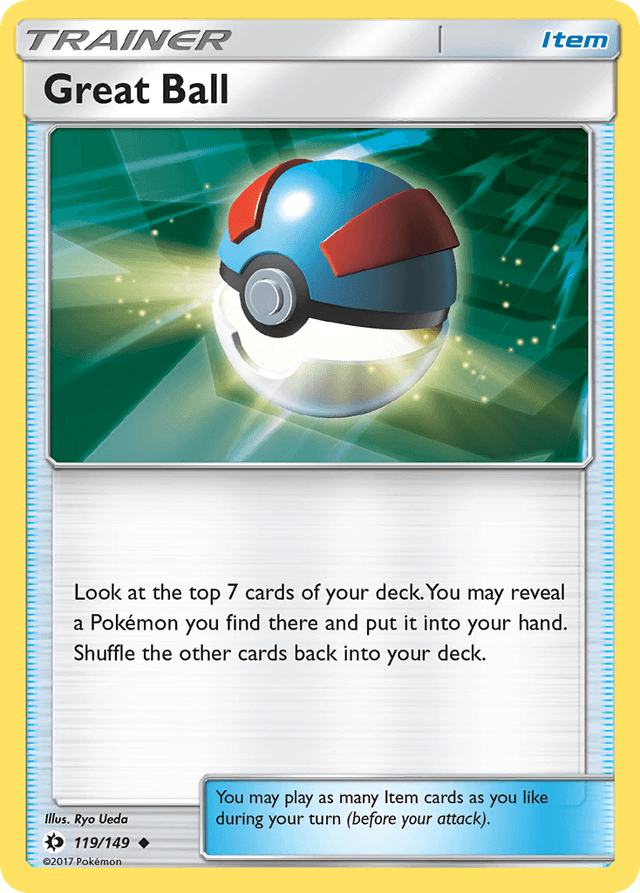 Carta Great Ball 119/149 do set Sun & Moon — Pokémon TCG | Bynx