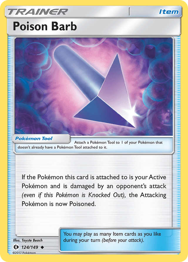 Carta Poison Barb 124/149 do set Sun & Moon — Pokémon TCG | Bynx