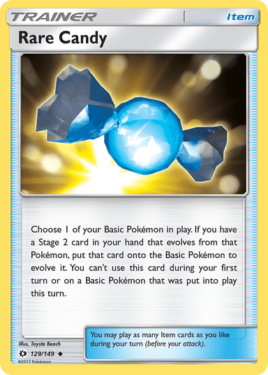 Carta Rare Candy 129/149 do set Sun & Moon — Pokémon TCG | Bynx