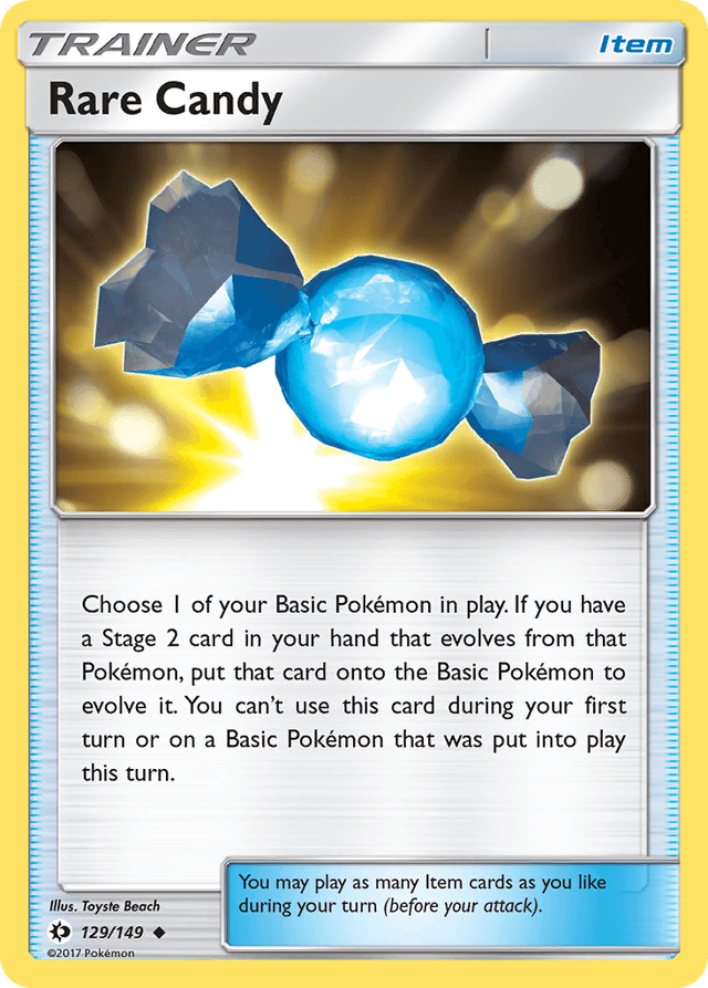 Carta Rare Candy 129/149 do set Sun & Moon — Pokémon TCG | Bynx