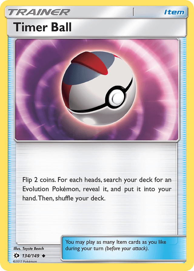 Carta Timer Ball 134/149 do set Sun & Moon — Pokémon TCG | Bynx