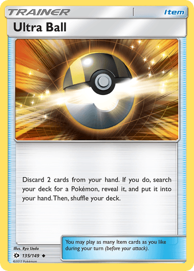 Carta Ultra Ball 135/149 do set Sun & Moon — Pokémon TCG | Bynx