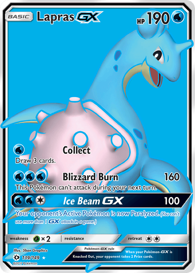 Carta Lapras-GX 139/149 do set Sun & Moon — Pokémon TCG | Bynx