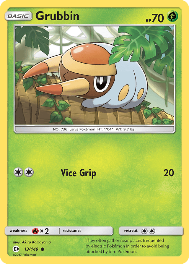 Carta Grubbin 13/149 do set Sun & Moon — Pokémon TCG | Bynx