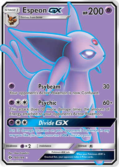Carta Espeon-GX 140/149 do set Sun & Moon — Pokémon TCG | Bynx