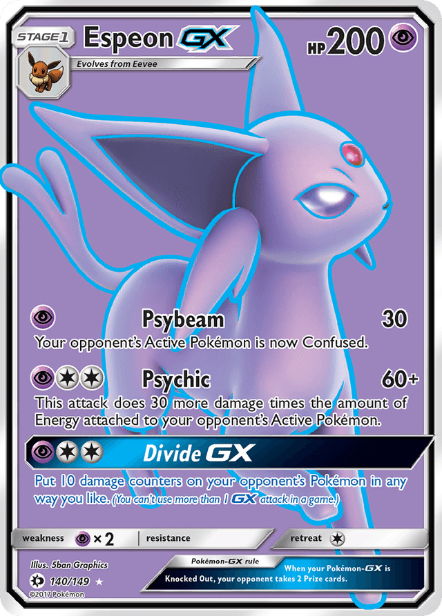 Carta Espeon-GX 140/149 do set Sun & Moon — Pokémon TCG | Bynx