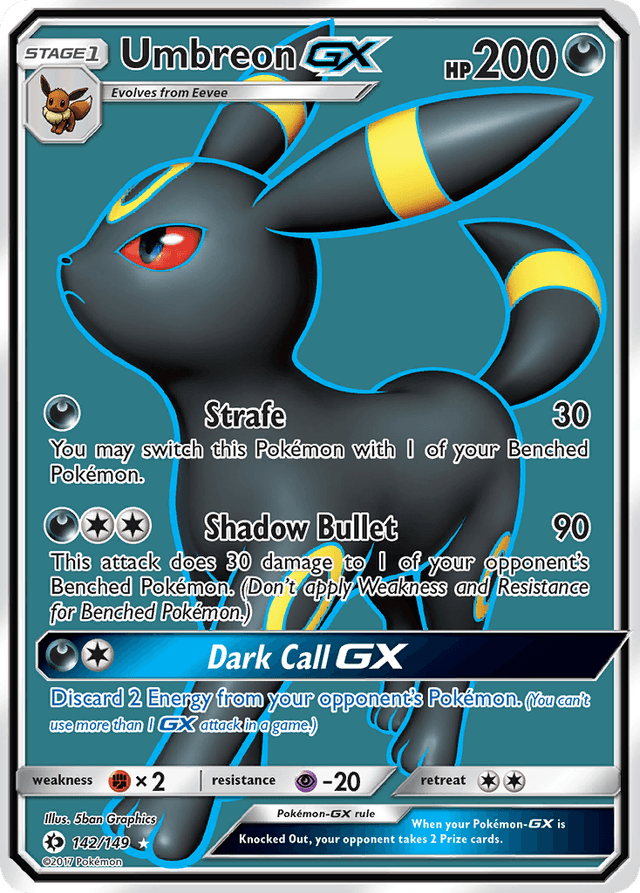 Carta Umbreon-GX 142/149 do set Sun & Moon — Pokémon TCG | Bynx
