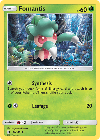 Carta Fomantis 14/149 do set Sun & Moon — Pokémon TCG | Bynx