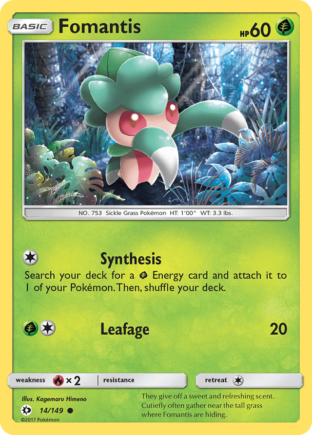 Carta Fomantis 14/149 do set Sun & Moon — Pokémon TCG | Bynx