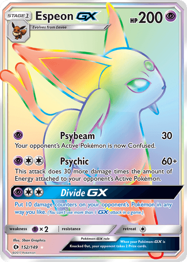Carta Espeon-GX 152/149 do set Sun & Moon — Pokémon TCG | Bynx