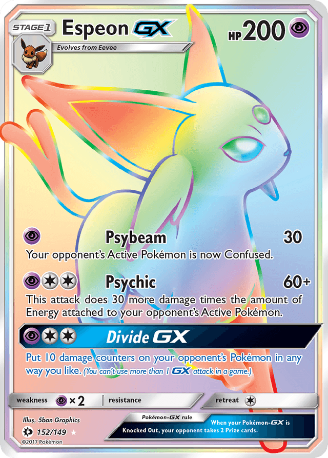 Carta Espeon-GX 152/149 do set Sun & Moon — Pokémon TCG | Bynx