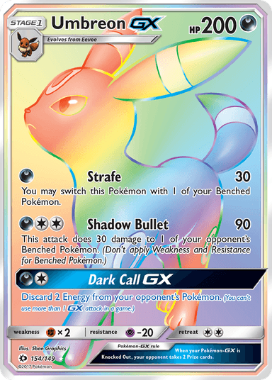 Carta Umbreon-GX 154/149 do set Sun & Moon — Pokémon TCG | Bynx