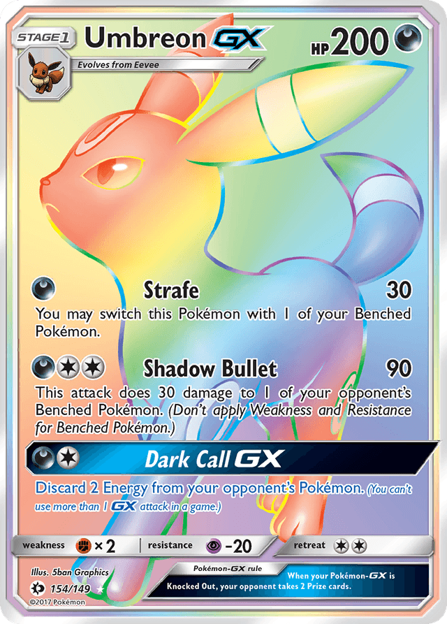 Carta Umbreon-GX 154/149 do set Sun & Moon — Pokémon TCG | Bynx