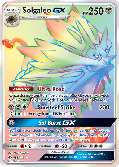 Carta Solgaleo-GX 155/149 do set Sun & Moon — Pokémon TCG | Bynx