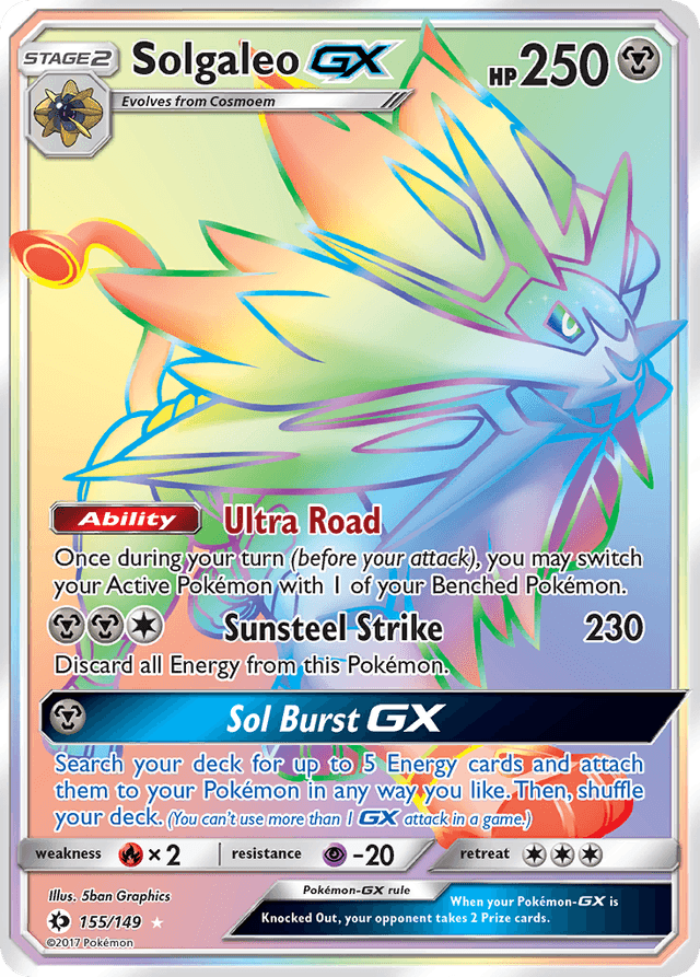 Carta Solgaleo-GX 155/149 do set Sun & Moon — Pokémon TCG | Bynx