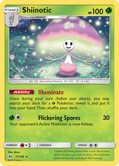 Carta Shiinotic 17/149 do set Sun & Moon — Pokémon TCG | Bynx