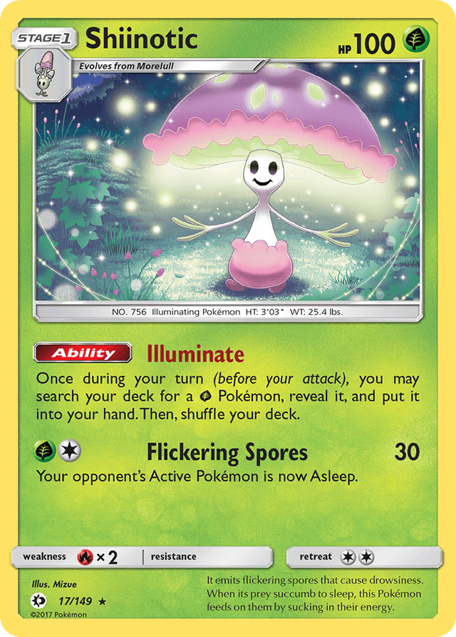 Carta Shiinotic 17/149 do set Sun & Moon — Pokémon TCG | Bynx