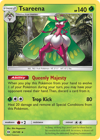 Carta Tsareena 20/149 do set Sun & Moon — Pokémon TCG | Bynx