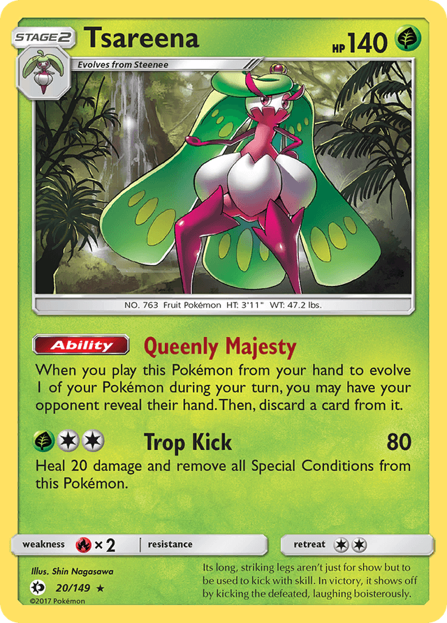 Carta Tsareena 20/149 do set Sun & Moon — Pokémon TCG | Bynx