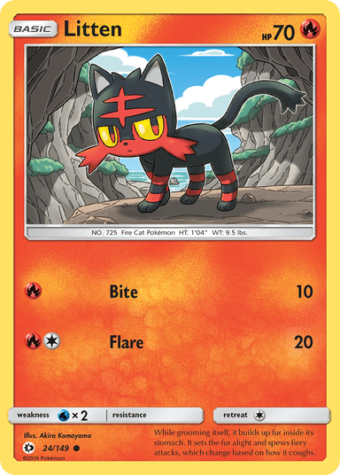 Carta Litten 24/149 do set Sun & Moon — Pokémon TCG | Bynx