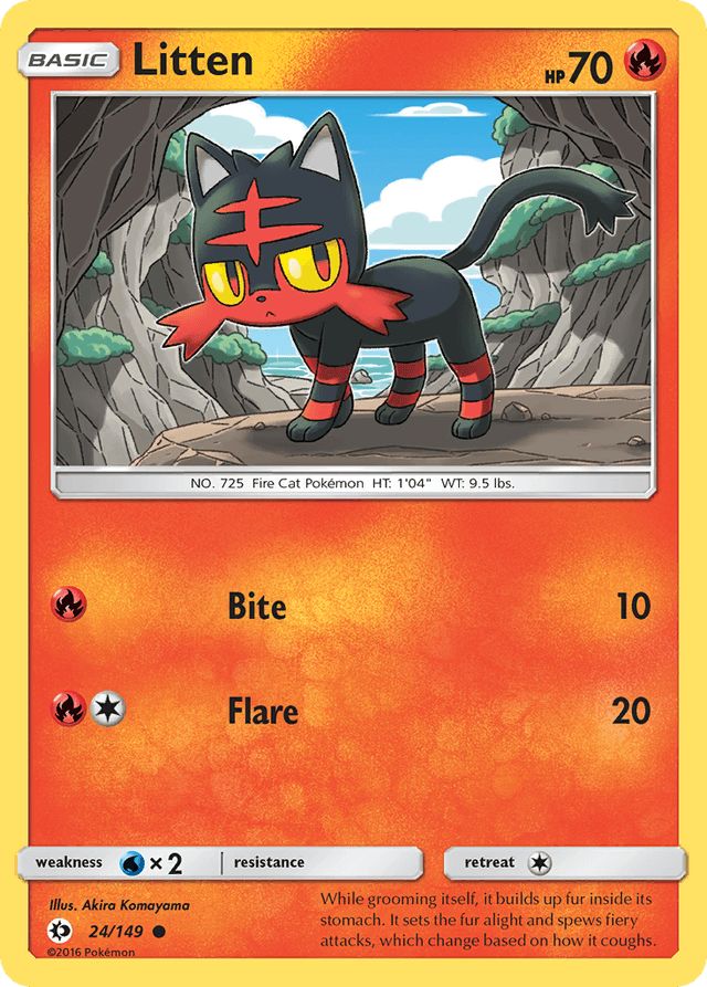 Carta Litten 24/149 do set Sun & Moon — Pokémon TCG | Bynx